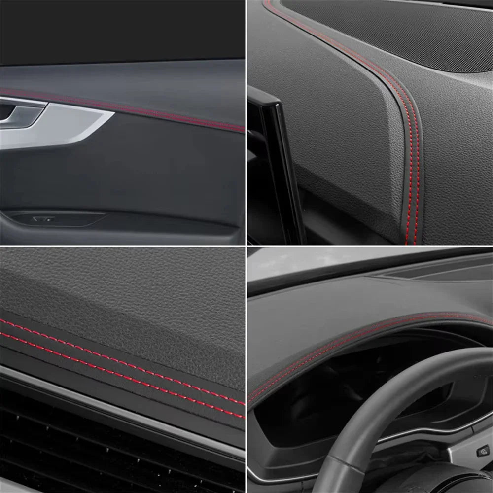 PU Leather Car Trim Braid — Self-Adhesive Decorative Strip for Dashboard & Door, Universal Interior Moulding