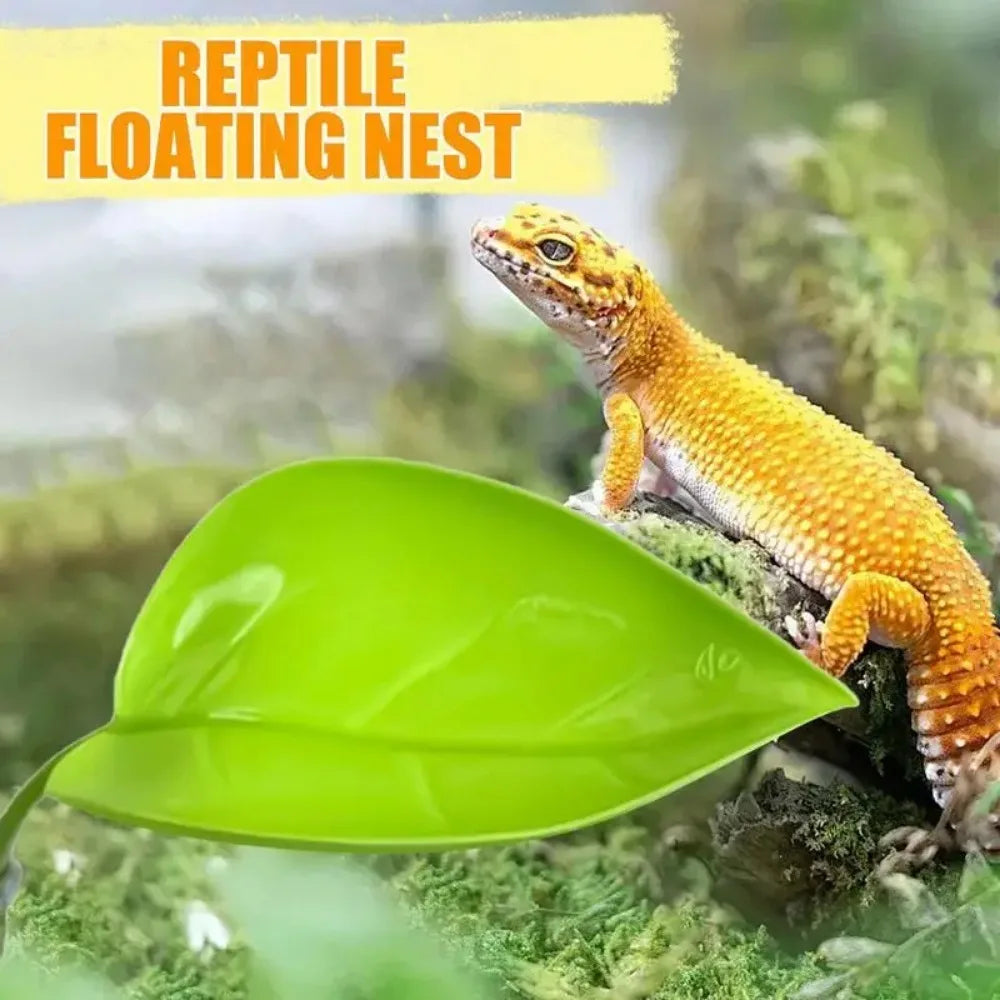 Frog Habitat Leaf Suction Cup Reptile Basking and Resting Terrace Tank Accessory Simulated Leaf for Geckos