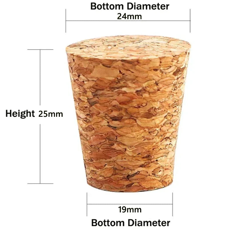 Wooden Conical Cork Stoppers - 5/10/20/50 Pack for Wine Bottles, Crafts & DIY
