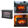 Flameless LED Fireplace Lantern Charcoal Table Lamp USB or Battery Powered Cozy Flame Light for Home Holiday Party Decor
