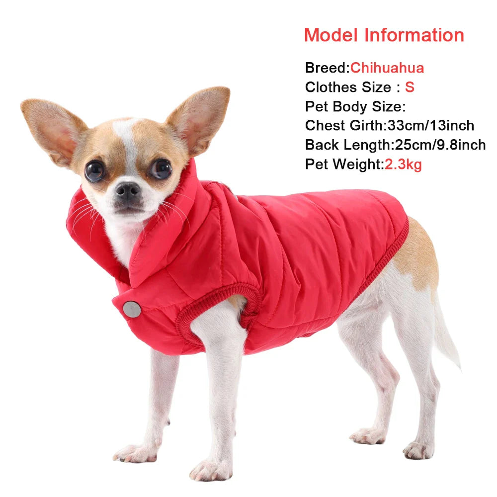 Waterproof Fleece Dog & Cat Winter Coat XS-XL – Thick Windproof Puppy Jacket Vest for Small Breeds (Chihuahua Yorkie Dachshund Beagle)