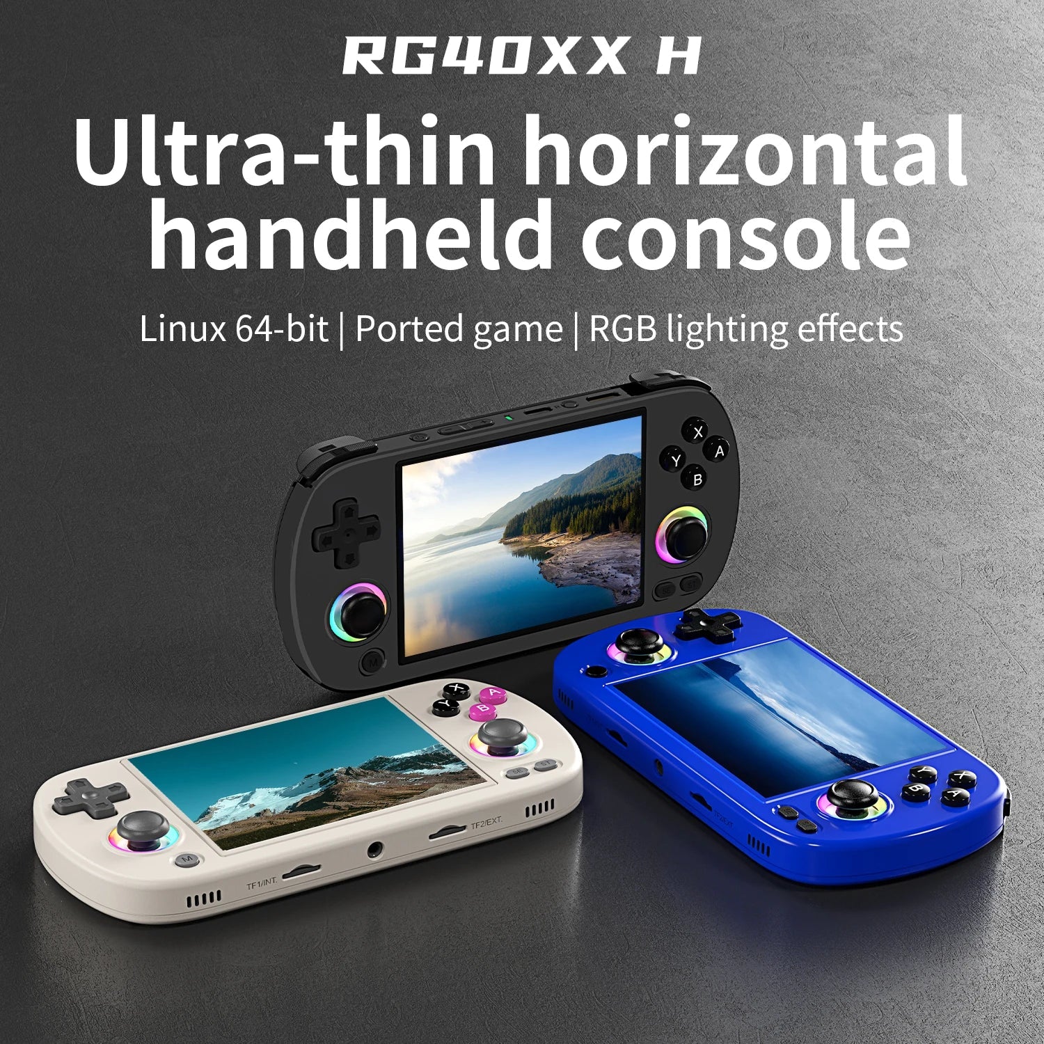 4.0-inch (10.2 cm) IPS Retro Handheld Game Console – Linux 64-bit, 64GB, 3200mAh Battery, 5000+ Games, HDMI & Bluetooth