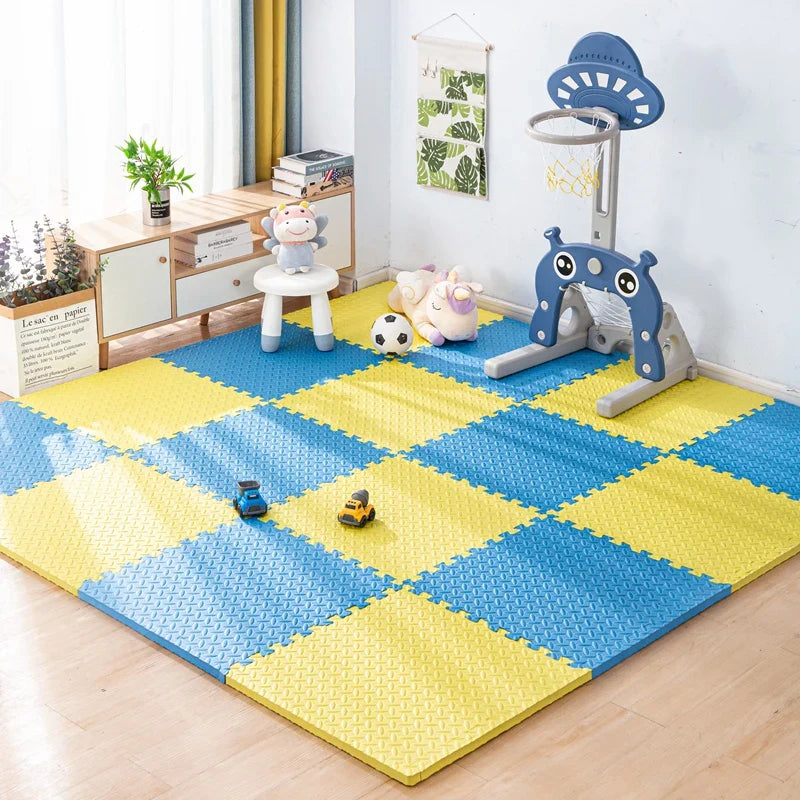 Interlocking Foam Puzzle Play Mat Tiles 30cm x 30cm (11.8 x 11.8 in) — 1cm Thick Baby & Kids Floor Padding for Playroom, Exercise, Yoga