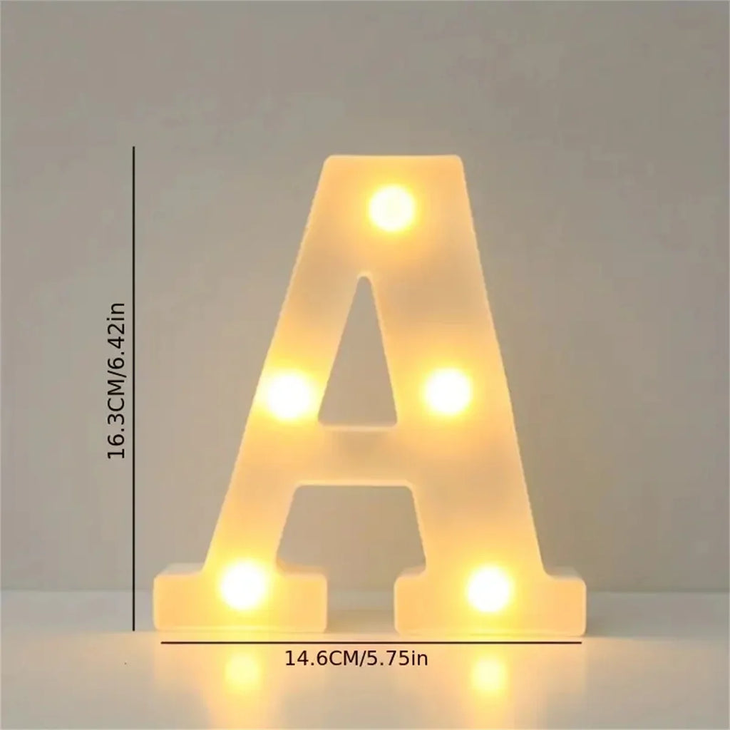 16cm (6.3 in) LED Marquee Letter & Number Light - Battery-Operated Night Lamp for Home, Wedding, Bar & Party Decor