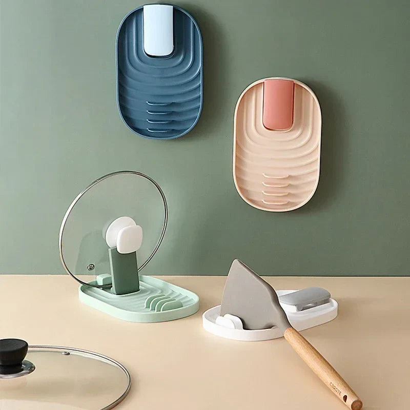 Foldable Pot Lid & Utensil Holder – Spoon Rest Spatula Organizer Rack for Kitchen