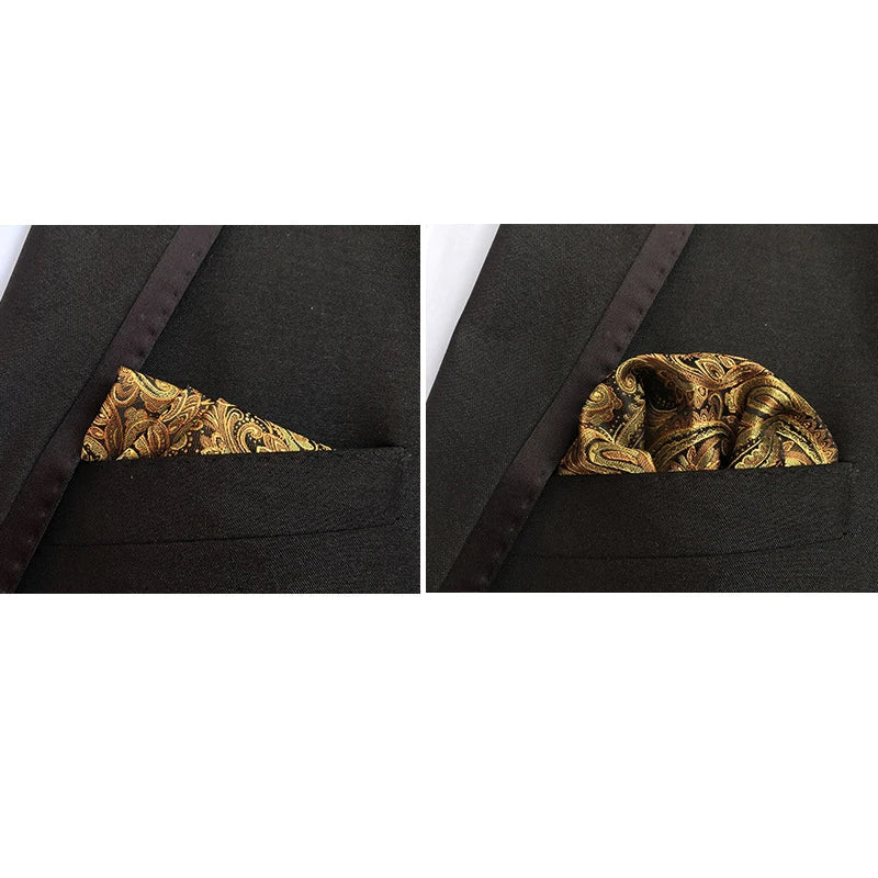 41 Colors 25 x 25 cm (9.8 x 9.8 in) Men's Pocket Square Handkerchief - Paisley, Dot & Stripe Wedding Hanky