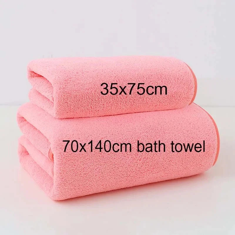 Coral Fleece Thickened Towel Set - Soft Absorbent Bath & Face Towels for Home & Gym