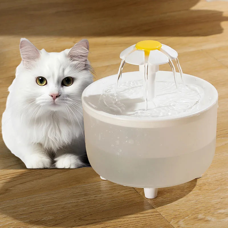 USB Silent 1L (34 fl oz) Pet Water Fountain – Automatic Filtered Drinking Dispenser for Cats & Small Dogs