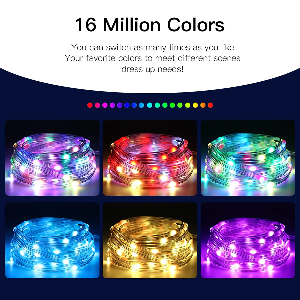 40 m (131 ft) RGBIC LED String Lights - Smart Bluetooth Music Outdoor Fairy & Festoon Lights, IP65 Waterproof, App & Voice Control