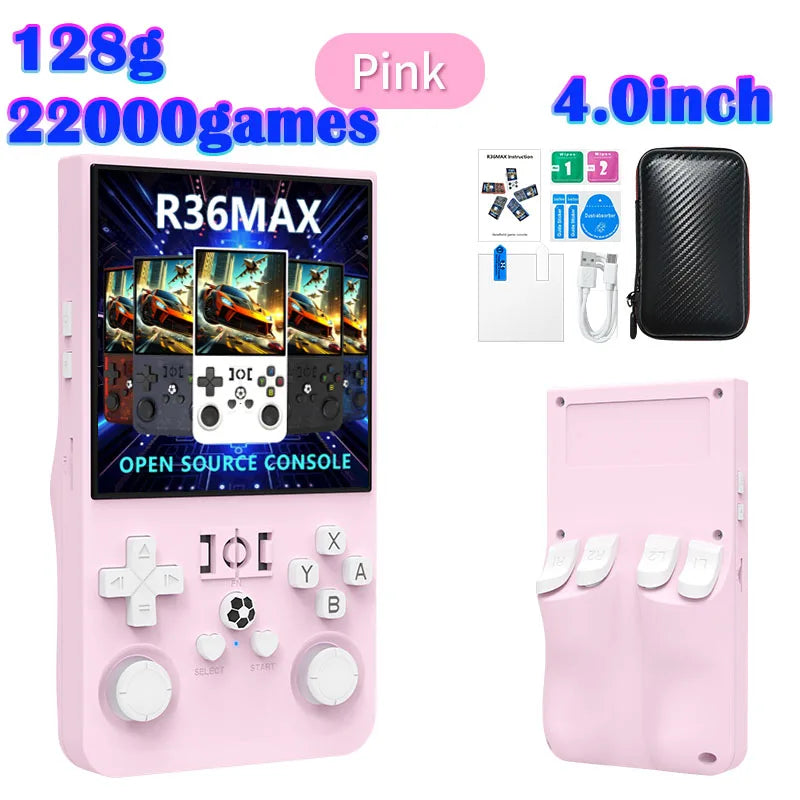 Handheld Retro Game Console 4.0-inch (10.2 cm) IPS 720x720, 64GB/128GB, 22,000 Preloaded Games, Linux, USB-C Charging