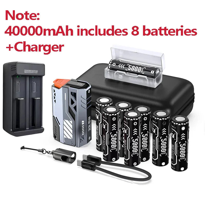 Detachable Power Bank 10,000–50,000mAh | 22.5W Fast Charge Replaceable Battery Pack with Built-In Cable