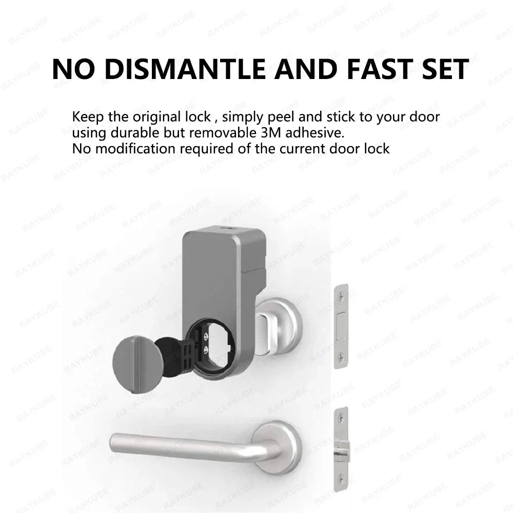 BLE Smart Electronic Door Lock with Wireless Fingerprint Keypad — Punch-Free No-Drill Installation