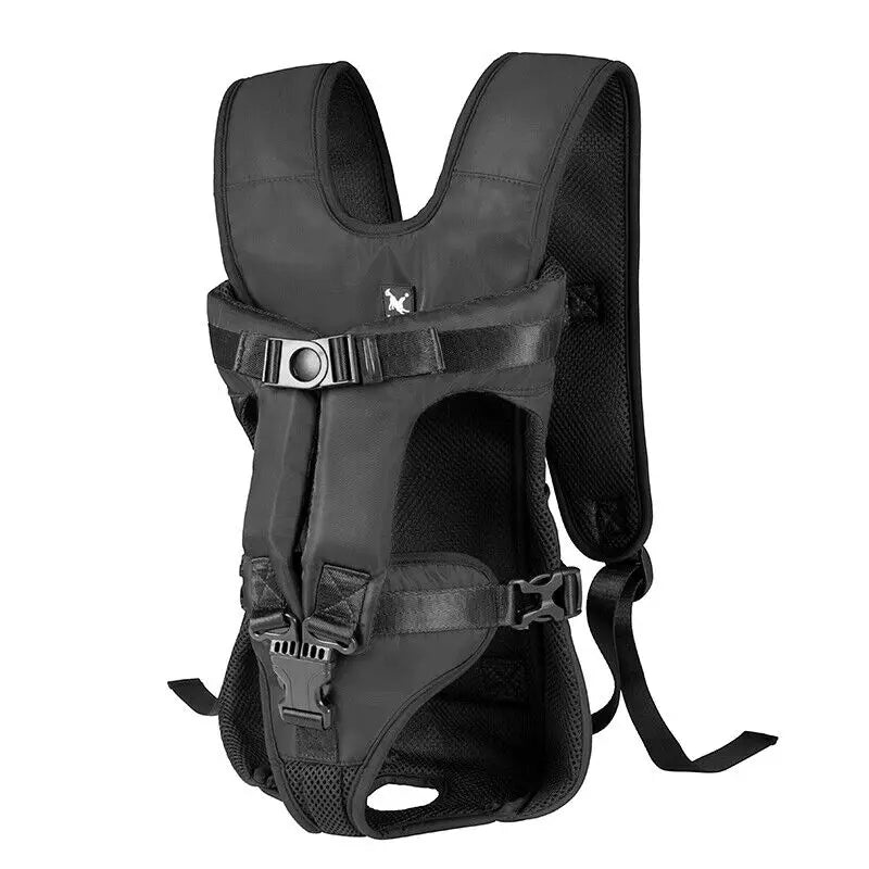 Adjustable Hands-Free Front Pet Carrier Backpack – Breathable Dog & Cat Travel Carrier (Up to 35 lbs / 16 kg)