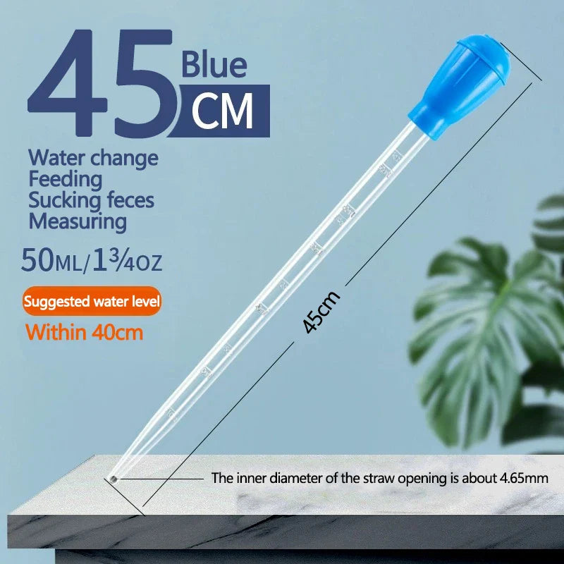 Lengthening Pipette Aquarium Siphon Vacuum Cleaner – Fish Tank Water Changer 29 cm (11.4 in) & 46 cm (18.1 in)