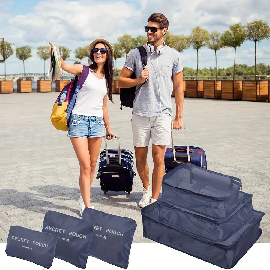 6-Piece Travel Packing Cubes Set – Waterproof Oxford Organizer for Women's Clothes & Underwear (Hand Washable)