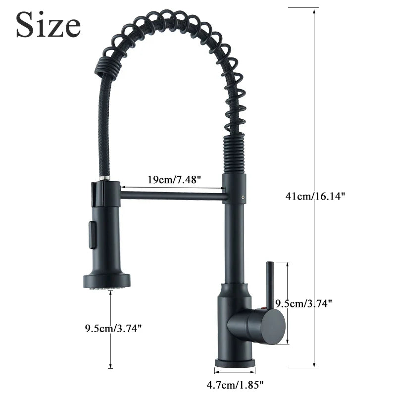 Pull-Down Kitchen Faucet Single Handle 360° Swivel Hot & Cold Mixer with Dual-Function Nozzle, Stainless Steel 304