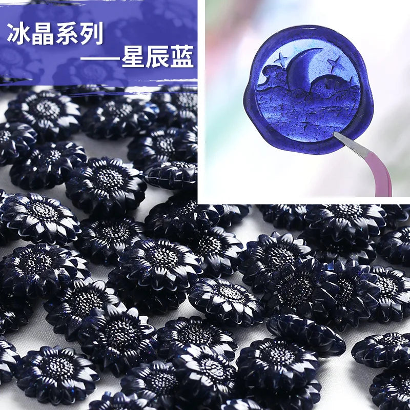 100-Piece Translucent Sunflower Sealing Wax Beads — 1.16 cm (0.46 in) DIY Envelope Seals for Invitations, Cards & Scrapbooking