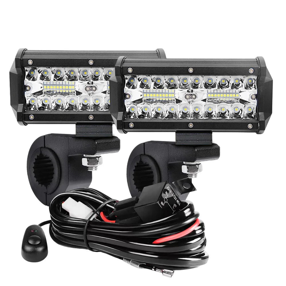 4in (102mm) & 7in (178mm) LED Work Light Bar 12-24V Combo Spot Flood Fog Lamp for 4x4 Truck ATV UTV Off-Road