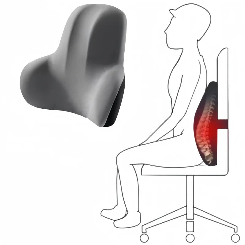 Memory Foam Lumbar Support Pillow for Car, Office and Gaming Chairs - Postpartum Waist Pain Relief Back Cushion