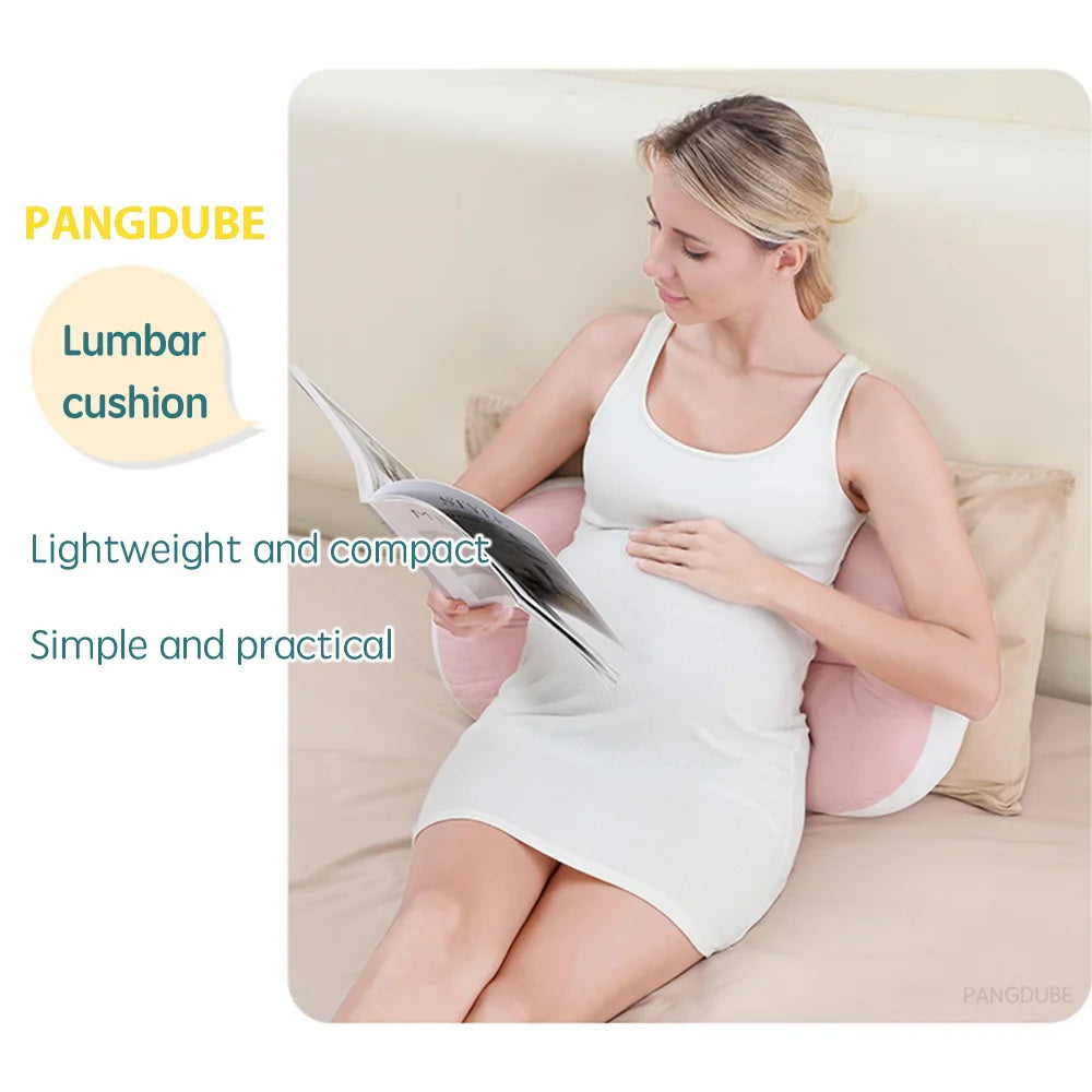 Pregnancy Body Pillow with Free Auxiliary Waist Support Pillow - Cotton Maternity Sleeping Pillow 64–78×36 cm (25–31×14 in)
