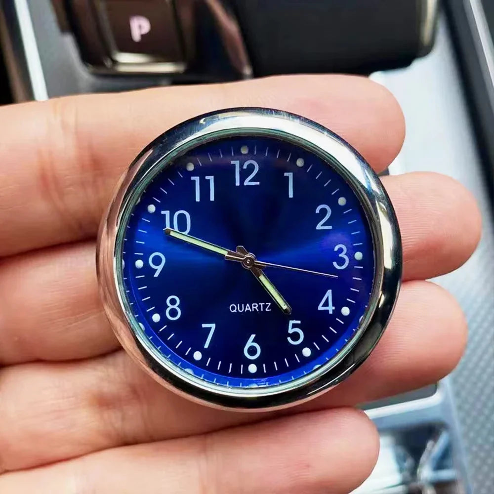 Luminous Mini Car Clock Stick-On Digital Dashboard Quartz Timepiece - 1.6 in (4 cm)