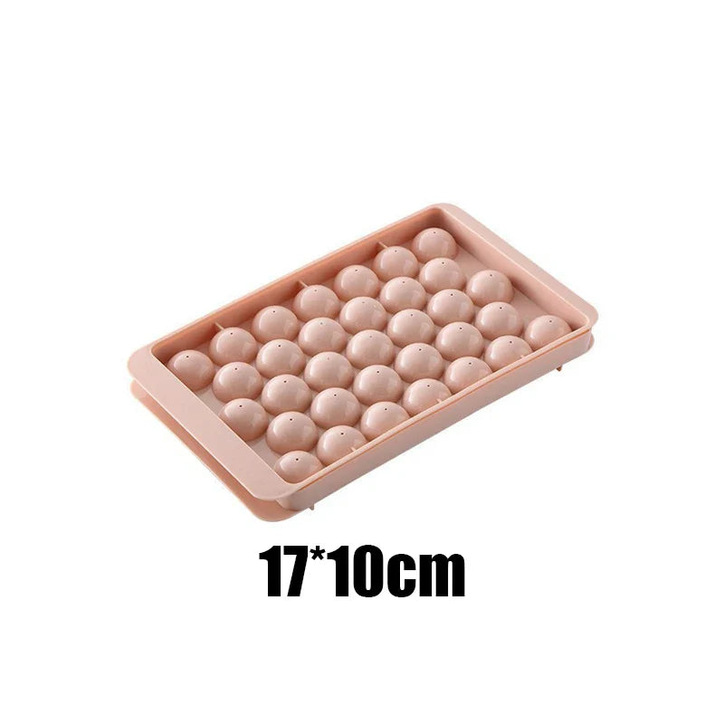 Ice Ball Mold - Spherical Whiskey Ice Maker PP Plastic Ice Cube Tray with Lid for Cocktails, Drinks & DIY Popsicles