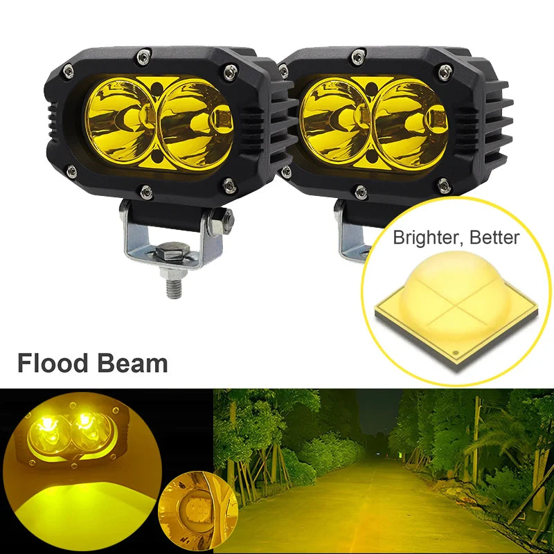 4 in (100 mm) LED Pod Light - Combo Spot + Flood Beam 9-30V Driving Work Fog Light for Car Motorcycle ATV UTV SUV Off-Road 4x4 Boat Truck