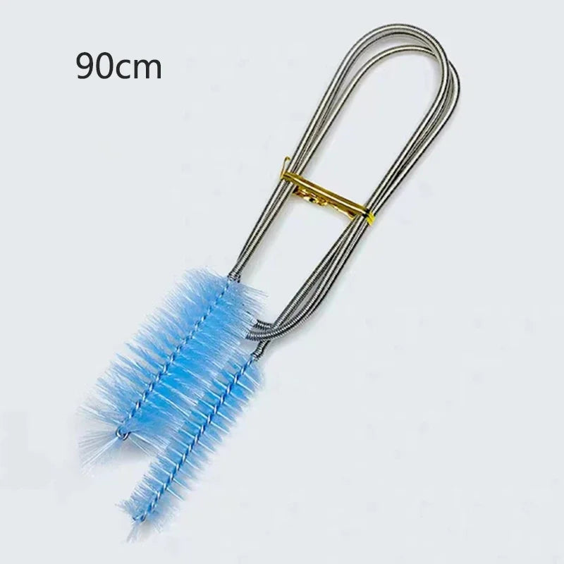 Aquarium Tube Cleaning Brush - Flexible Double-Ended Fish Tank Pipe Cleaner, Stainless Steel Handle with Nylon Bristles, Lengths 12/24/35/61/79 in (30/60/90/155/200 cm)