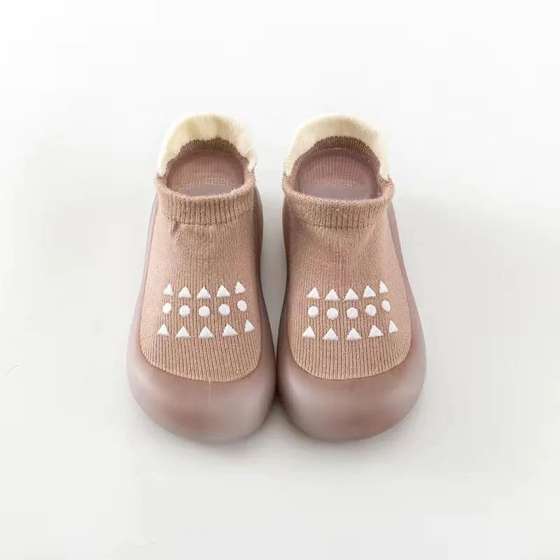 Combed Cotton Anti-Slip Breathable Soft Sole Baby First Walker Shoes Mesh Floor Socks