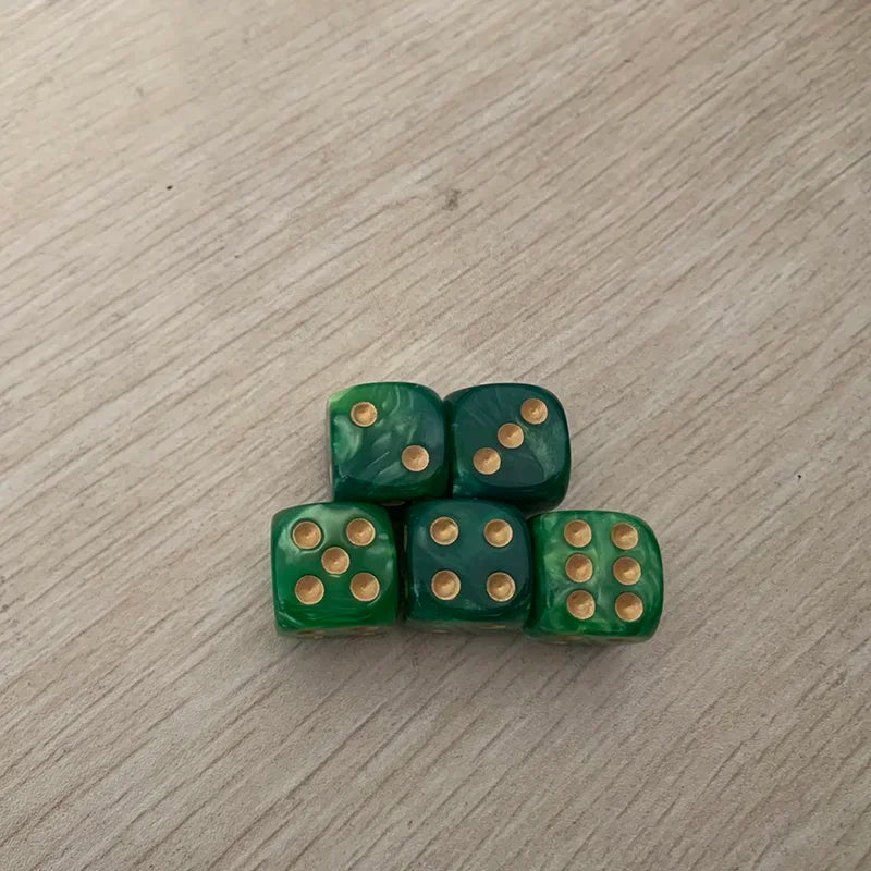 5-Piece 16mm Two-Color 6-Sided Acrylic Dice Set – Board Game & Puzzle Accessory