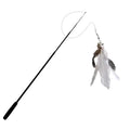 Telescopic Cat Wand 1.8m (6 ft) Extendable Feather Teaser Scratch-Resistant Interactive Cat Toy