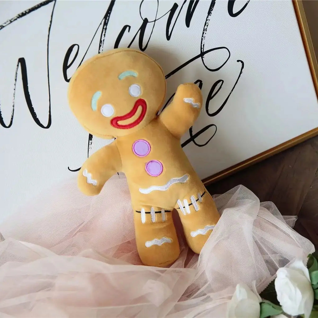 Gingerbread Man Christmas Plush Toy – Soft Stuffed Cookie Doll for Kids