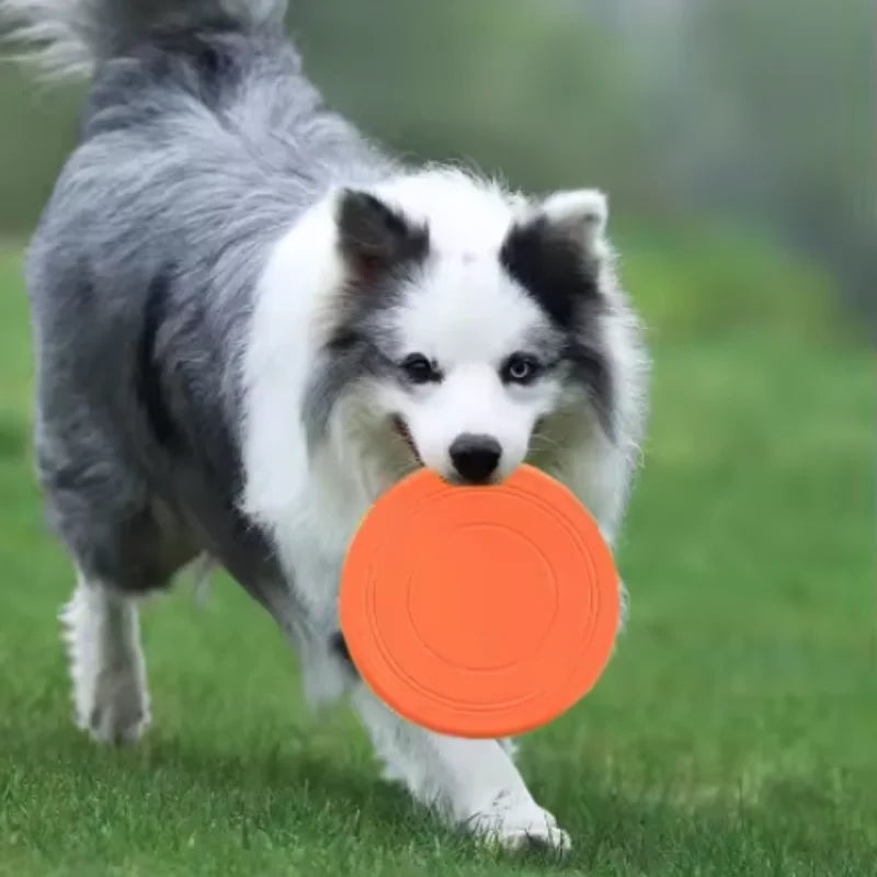 7-Color Silicone Flying Saucer Pet Toy - Chew-Resistant Flying Disc for Dogs & Cats, Interactive Puppy Training & Fetch