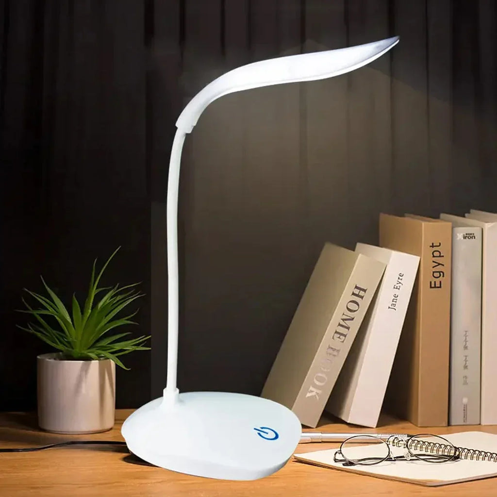 LED Reading Desk Lamp Portable USB Rechargeable Touch Dimmable Eye-Care Table Lamp 360° Adjustable for Office & Study