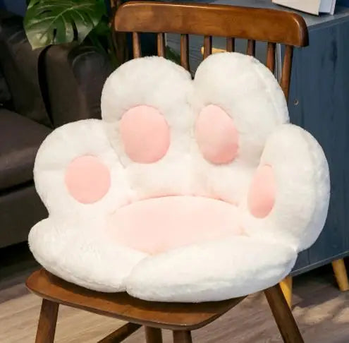 Kawaii Cat Paw Plush Floor Cushion 70 × 60 cm (27.6 × 23.6 in) — Soft Stuffed Seat Pillow Butt Pad for Home, Office & Nap