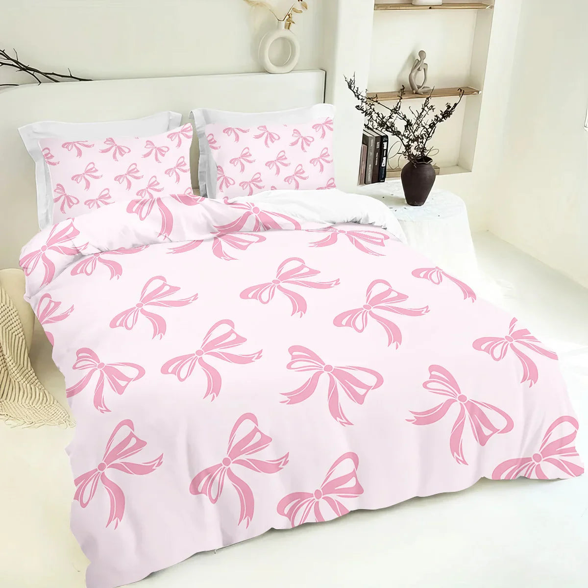 Butterfly Print 3-Piece Bedding Set — 1 Duvet Cover + 2 Pillowcases, Soft Polyester, Multiple Sizes (Twin/Full/Queen/King)