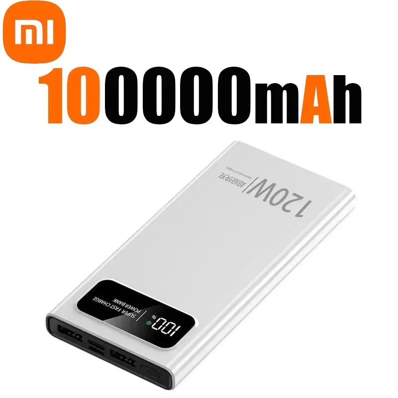 200000mAh 120W Fast Charge Portable Power Bank – High-Capacity External Battery for Smartphones, Tablets & Laptops