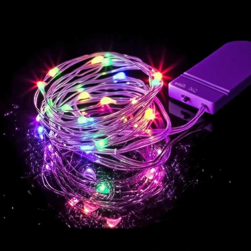 Battery Operated LED Fairy String Lights Waterproof Silver Wire 1–10m (3.3–32.8ft) 10–100 LEDs for Wedding Party Christmas