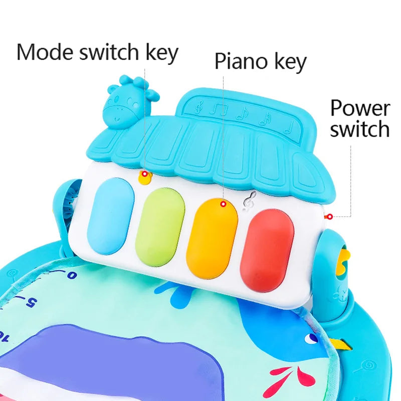 Baby Kick & Play Piano Gym Mat - Musical Tummy Time Activity Playmat for 0-36 Months (30 x 23 x 16.5 in / 76 x 58 x 42 cm)