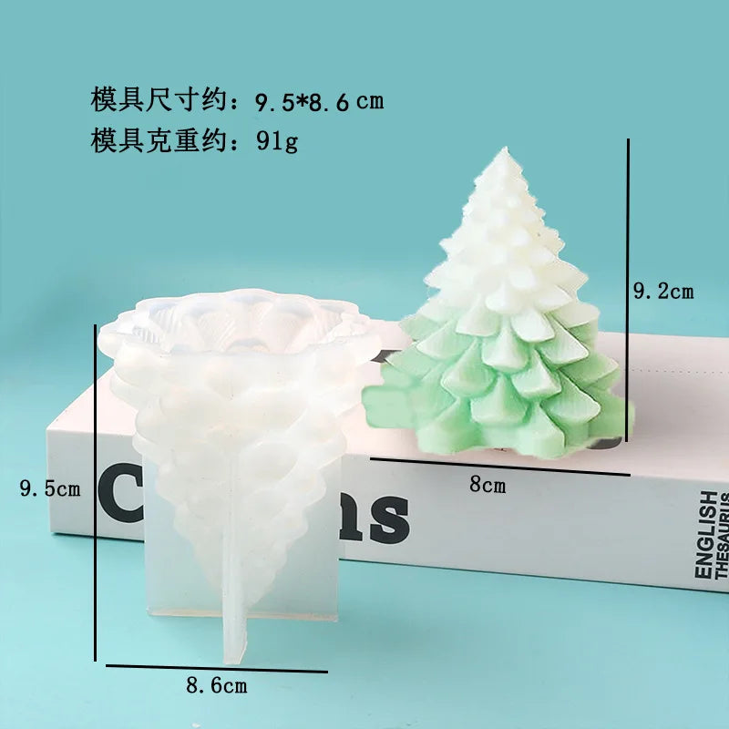 3D Christmas Tree Silicone Mold for Candle Making, Soap, Resin & Baking DIY Holiday Craft Kit