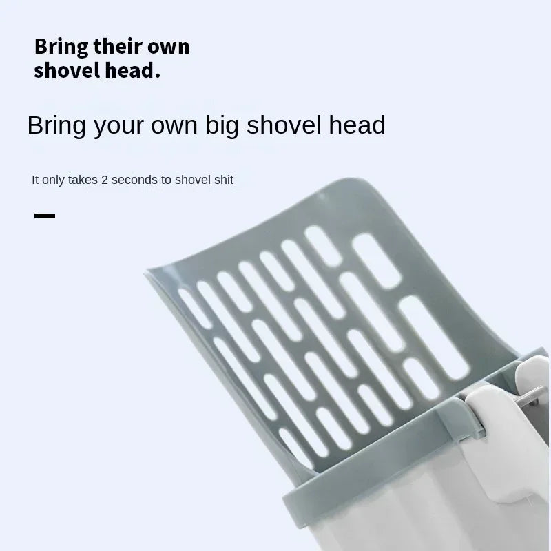 Cat Litter Scoop with Refill Bags - Self-Cleaning Litter Shovel with Waste Bin