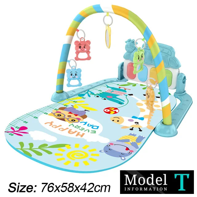 Baby Kick & Play Piano Gym Mat - Musical Tummy Time Activity Playmat for 0-36 Months (30 x 23 x 16.5 in / 76 x 58 x 42 cm)