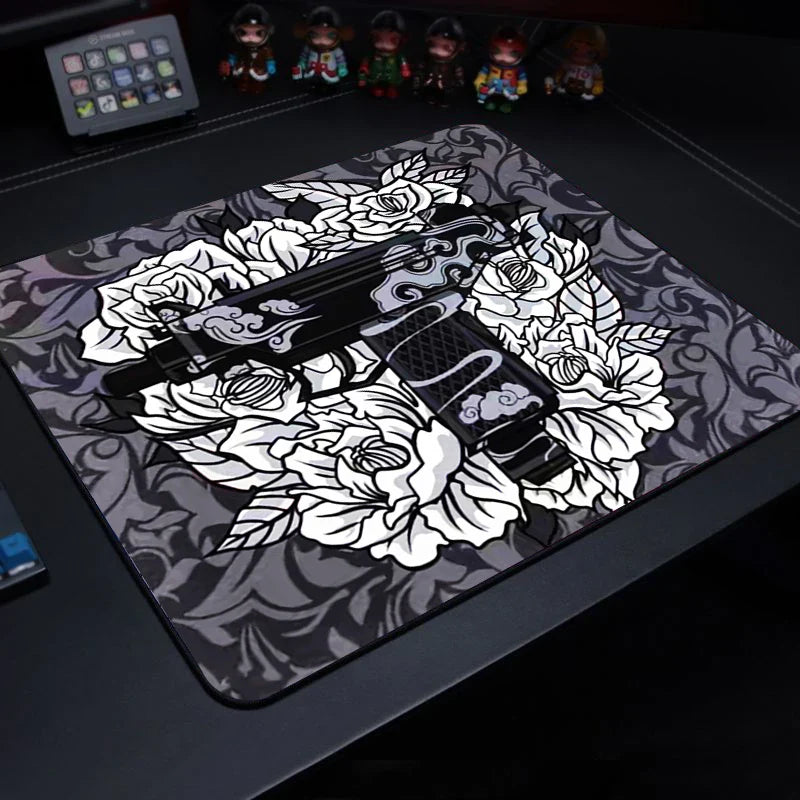 Cute Tiger Small Gaming Mouse Pad with Wrist Rest — Anti-Slip Rubber Desk Mat for Laptops & Keyboards