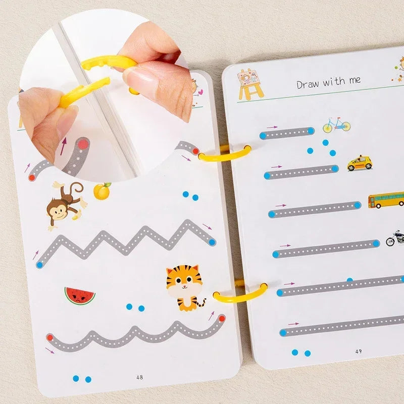 Reusable Tracing Workbook for Kids – Montessori Pen Control & Pre-Writing Practice Copybook