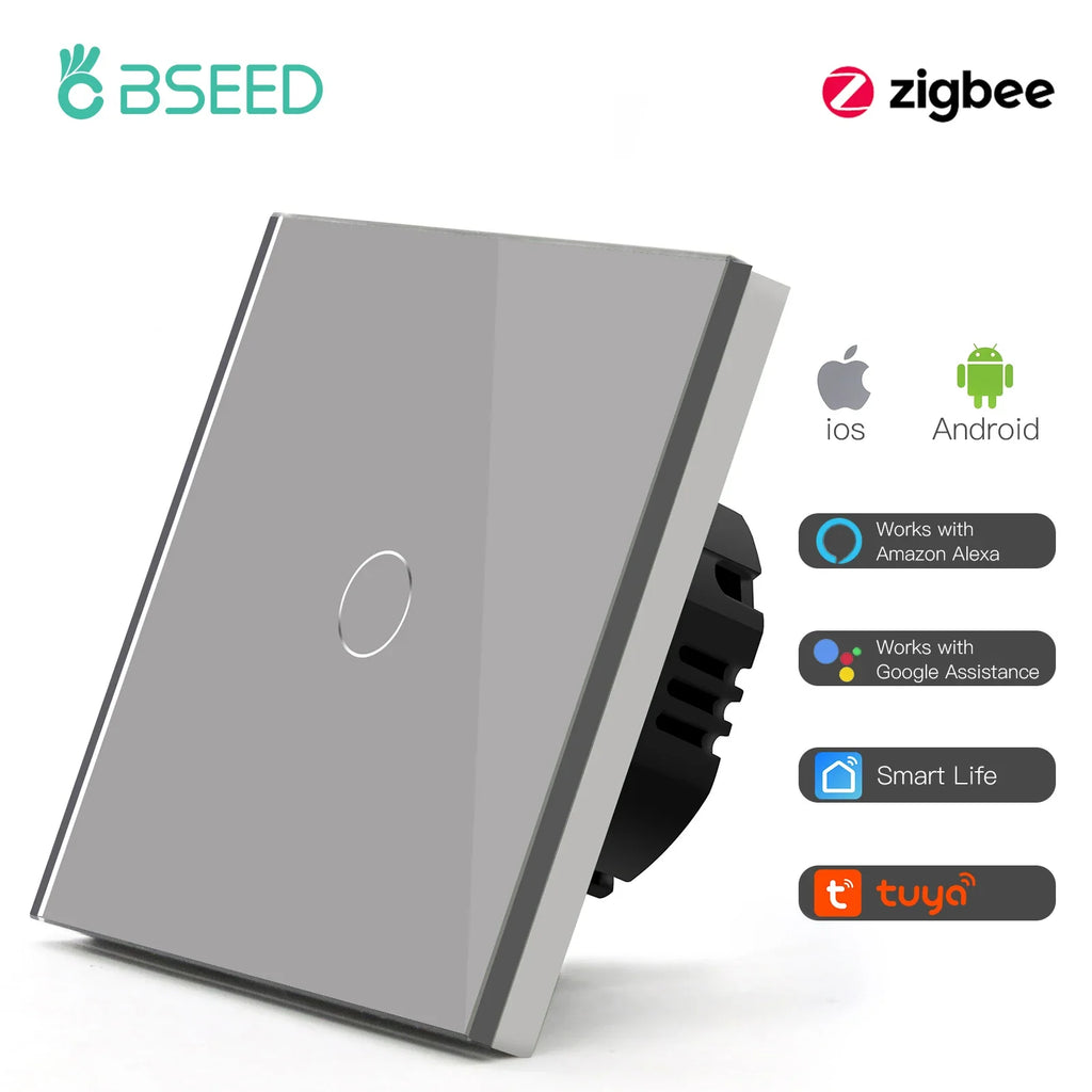 Smart Zigbee Touch Light Switch – 1/2/3-Gang 1-Way | Tuya/Smart Life Compatible, Google Home & Alexa