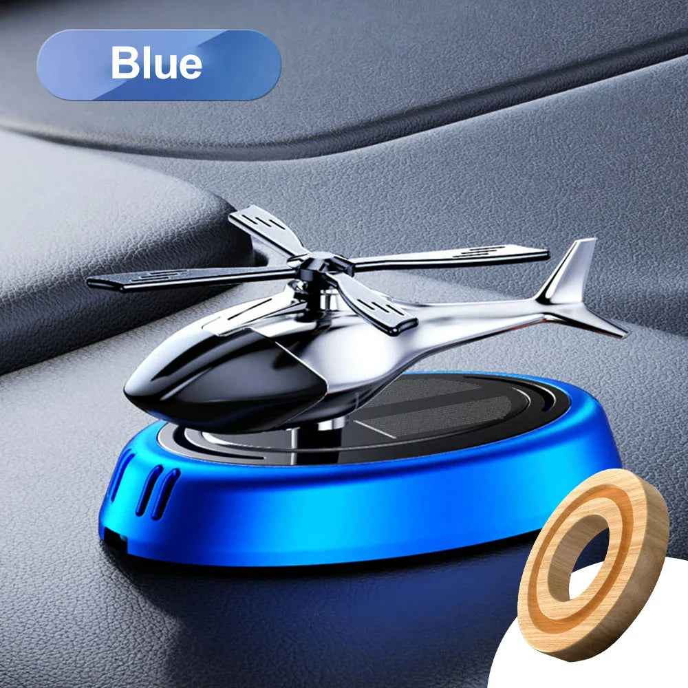 Solar Helicopter Propeller Car Air Freshener Decorative Aromatherapy Diffuser for Car Interior
