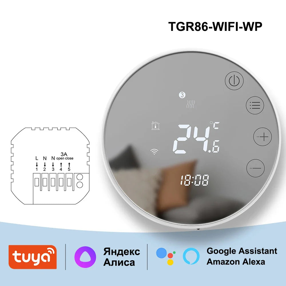 8-Channel Wired Underfloor Heating Hub Controller for Water Floor Heating — 3A Thermostat Load, Works with WiFi Thermostats (Tuya/Smart Life)