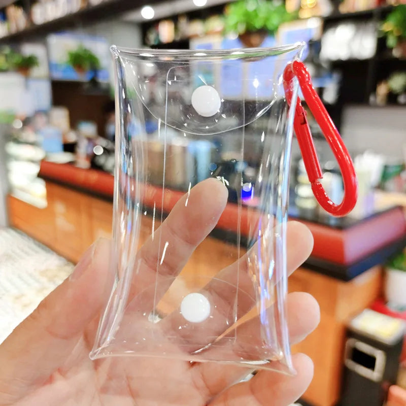 Clear PVC Mini Coin Purse - Transparent Wallet Pouch for Women and Kids, Key Lipstick Earphone Storage