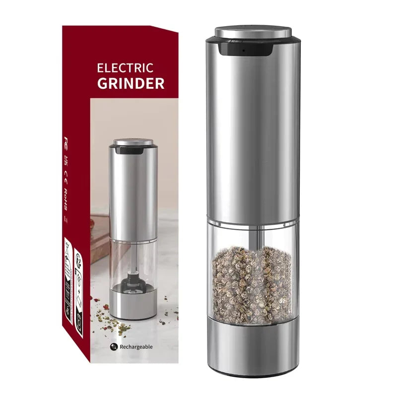 Automatic Electric Pepper & Salt Grinder – USB Rechargeable, Adjustable Coarseness, Ceramic Mill (Single or 2-Pack)