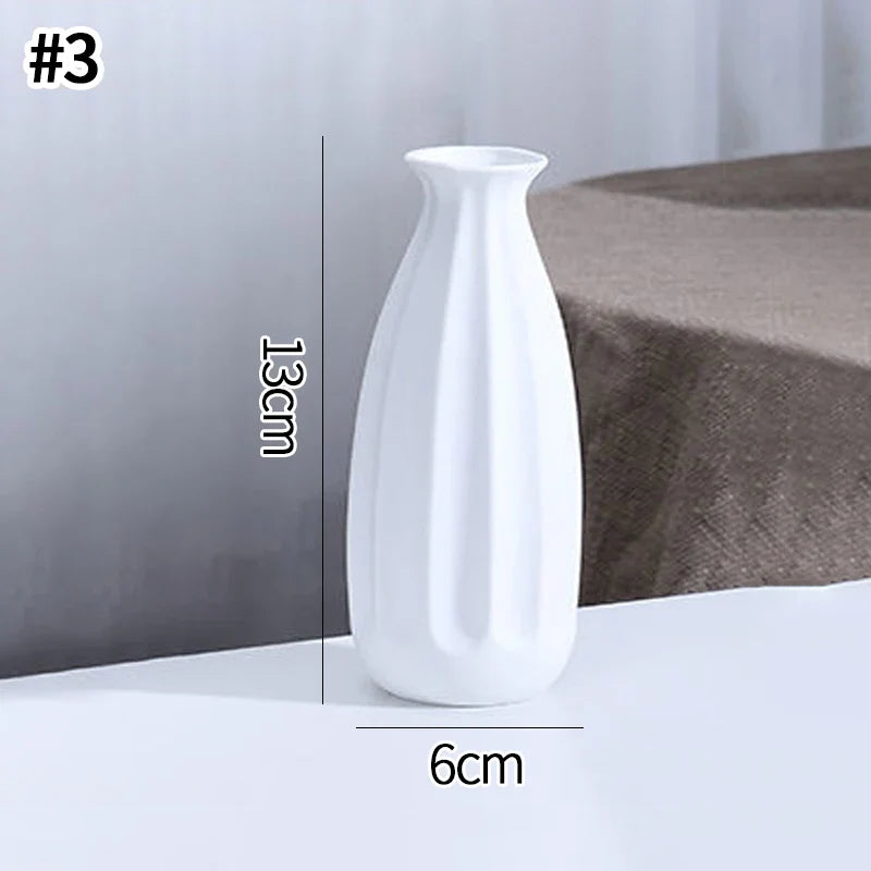Ceramic Decorative Vase for Dried Flowers & Hydroponic Plants, Modern Table Ornament for Living Room Bedroom Office